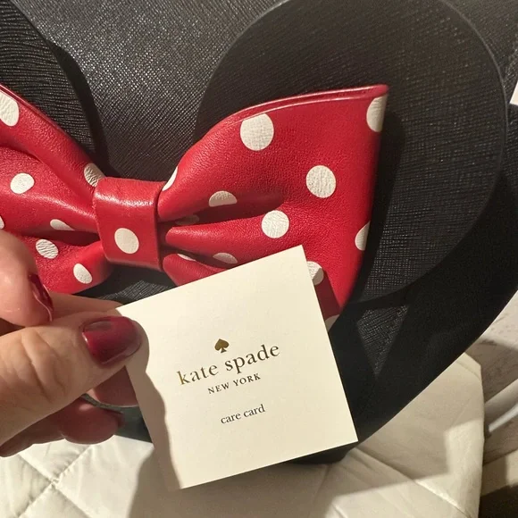 Kate Spade NWOT & Disney Collab Minnie Mouse Backpack with Red Polka Dot Bow - Picture 11 of 11
